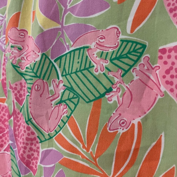 Lilly Pulitzer Tropical Frog Print Pants Size 2 Vintage White Label - Picture 8 of 8